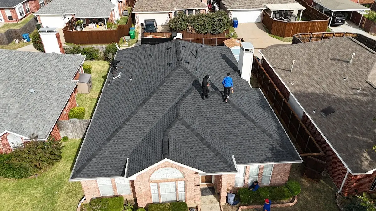 Slate & Tile Roof Repair work in progress on a Pico Rivera property